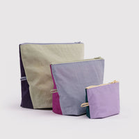 travel pouch set color blocked pattern