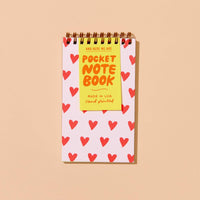 small spiral notebook with hearts