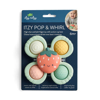 pop and whirl strawberry fidget toy with a suction for bath time high chairs and travel