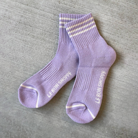 girlfriend socks in purple iris color