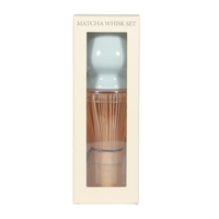 matcha whisk set with light blue ceramic stand