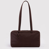 nylon brown bowler handbag
