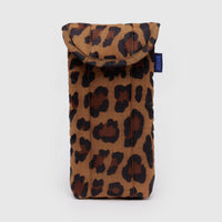 Leopard print puffy glasses sleeve case