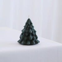 beeswax candle shaped like a christmas tree