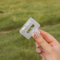 small 2 inch hair claw pearly transparent color