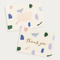 thank you note card and envelope with a painterly strokes design