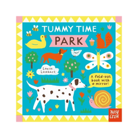 Book cover of 'Tummy Time Park' with colorful illustrations and text.