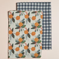 Gingham Navy - Linen Tea Towel