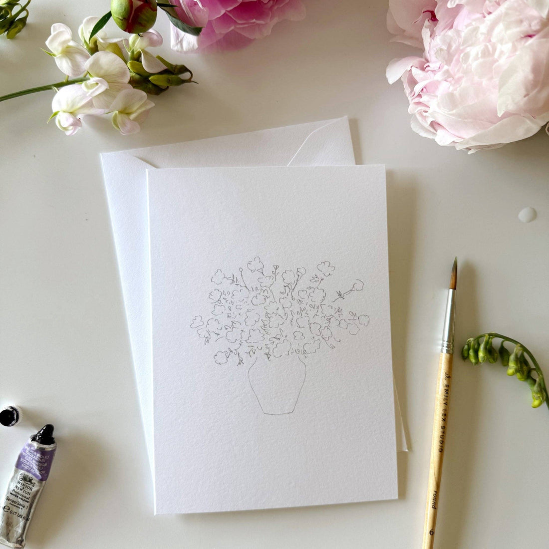Paintable Notecards - Bouquets