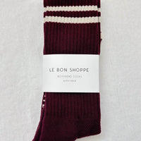 Extended Boyfriend Socks - Maroon