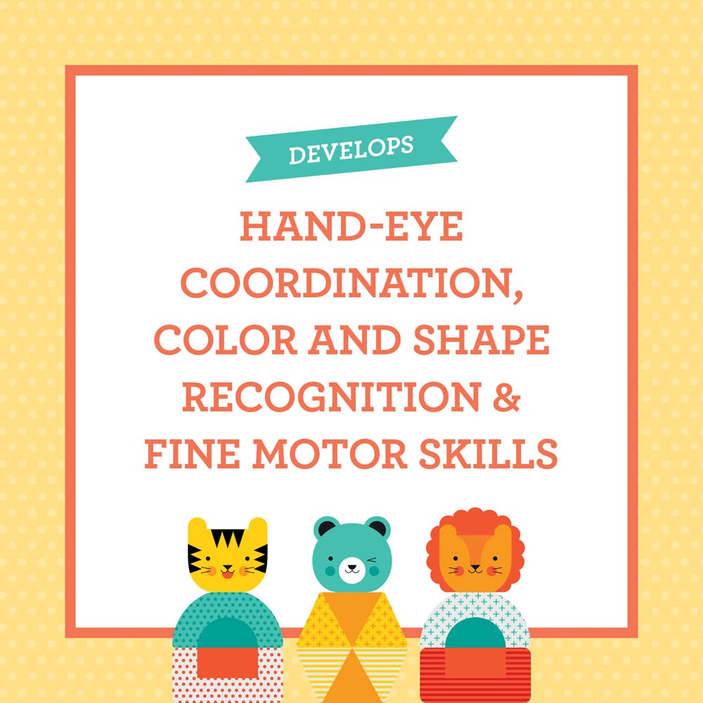 Lion, Tiger, Bear Wooden Stacking Puzzle