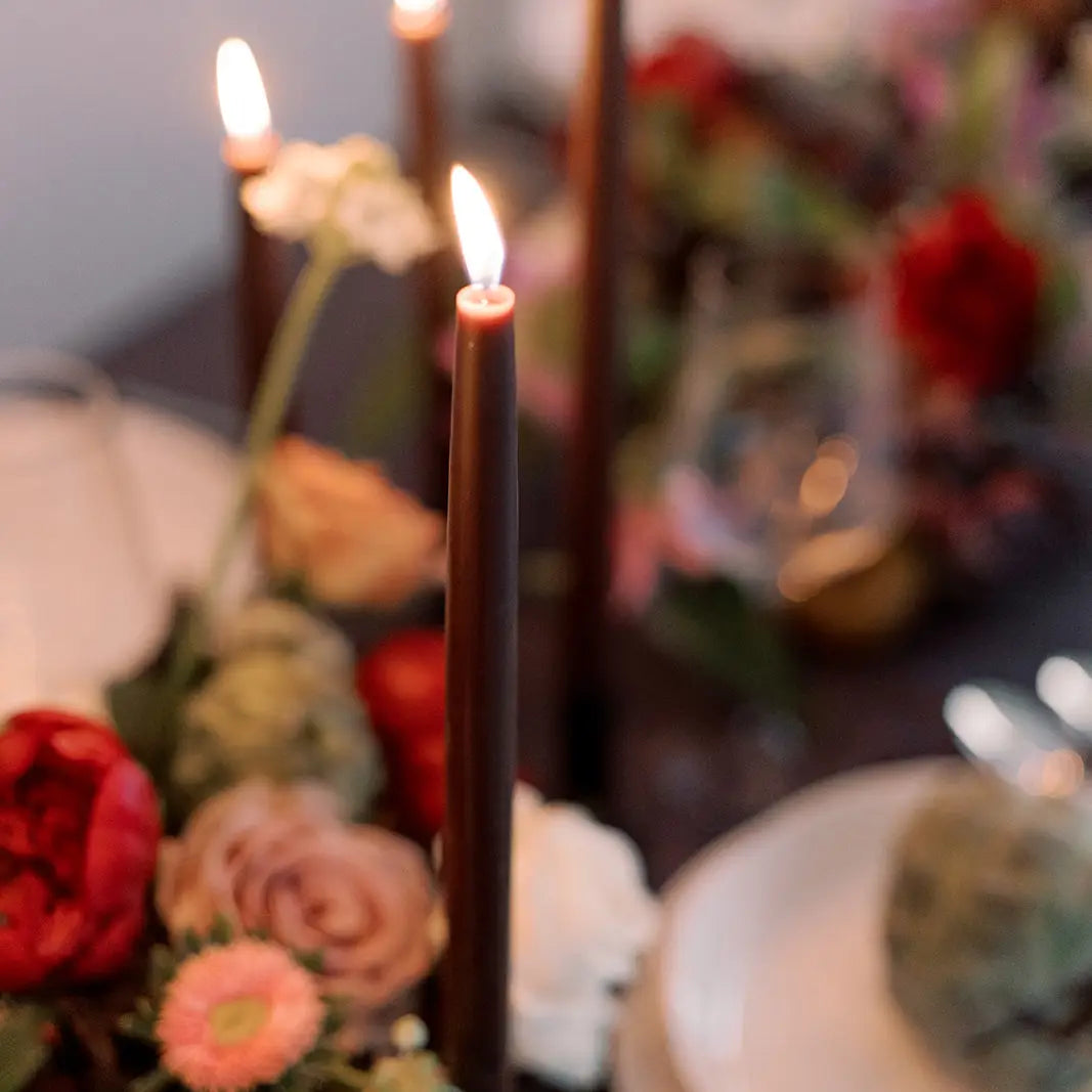 Beeswax Taper Candles - Chestnut