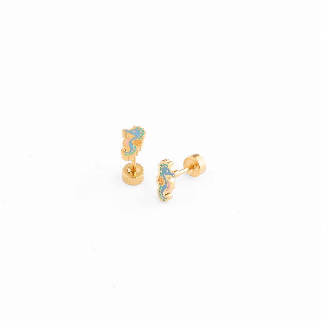 Pip Pop Post Earrings - Seahorse