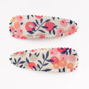 Fabric Hair Clips - Lizzy Pink & Navy Floral