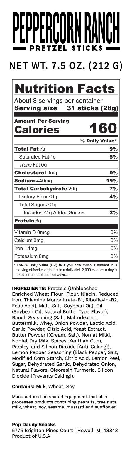Peppercorn Ranch Seasoned Pretzels