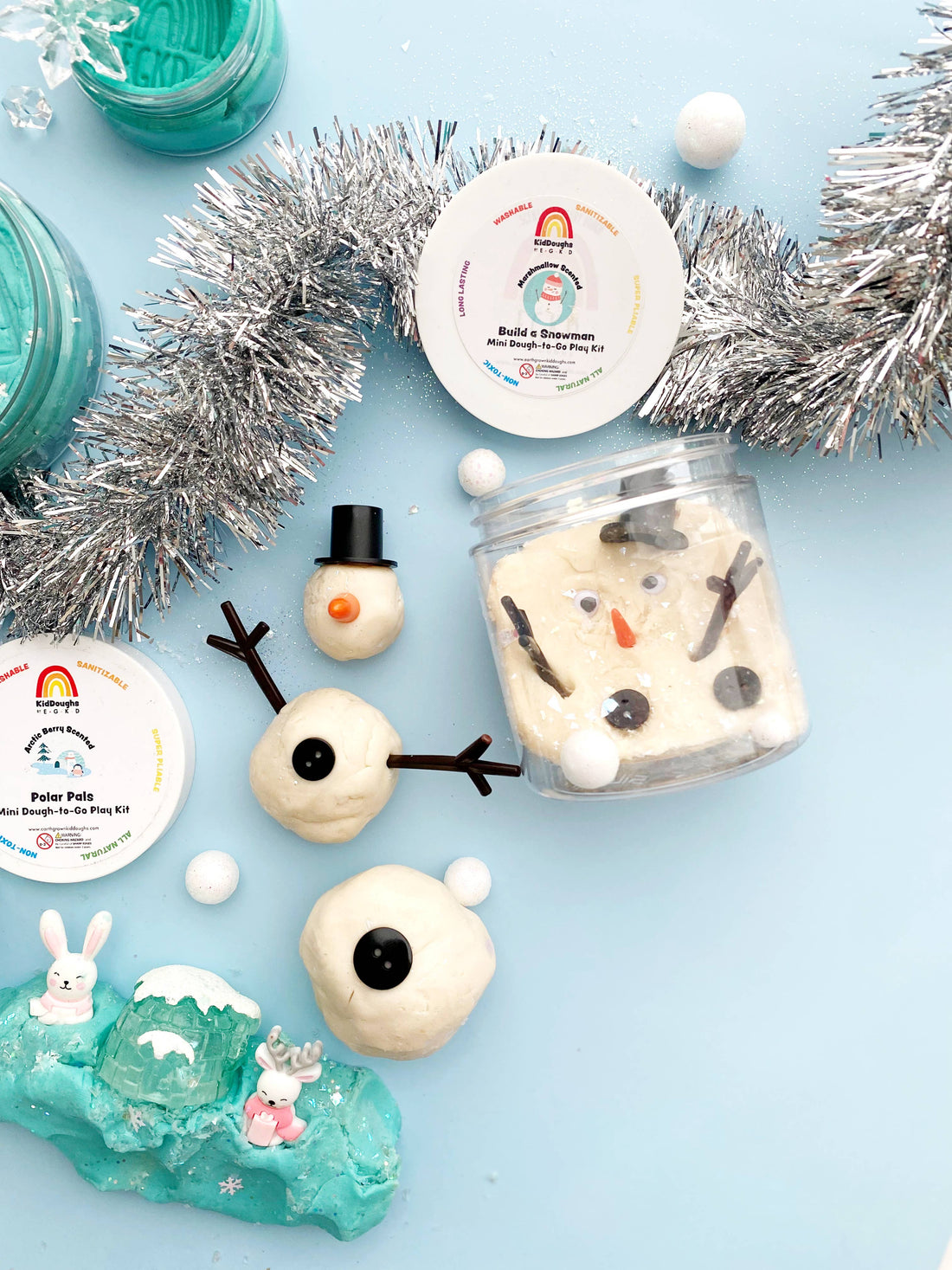 Snowman Play Dough-To-Go Kit