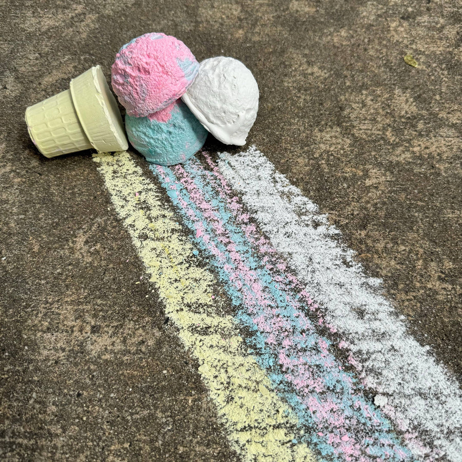 Summer Ice Cream Cones Sidewalk Chalk - Blue Raspberry