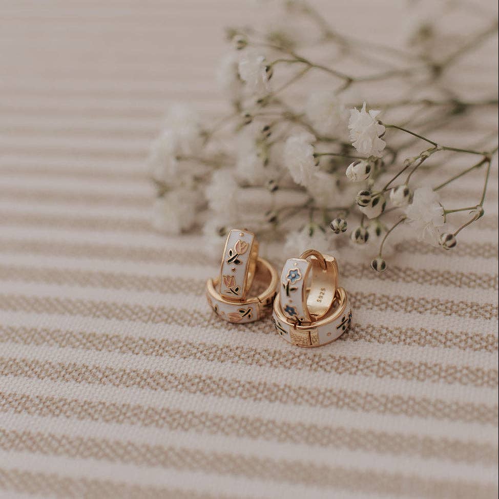 Daphne Tea Cup Hoops - Gold