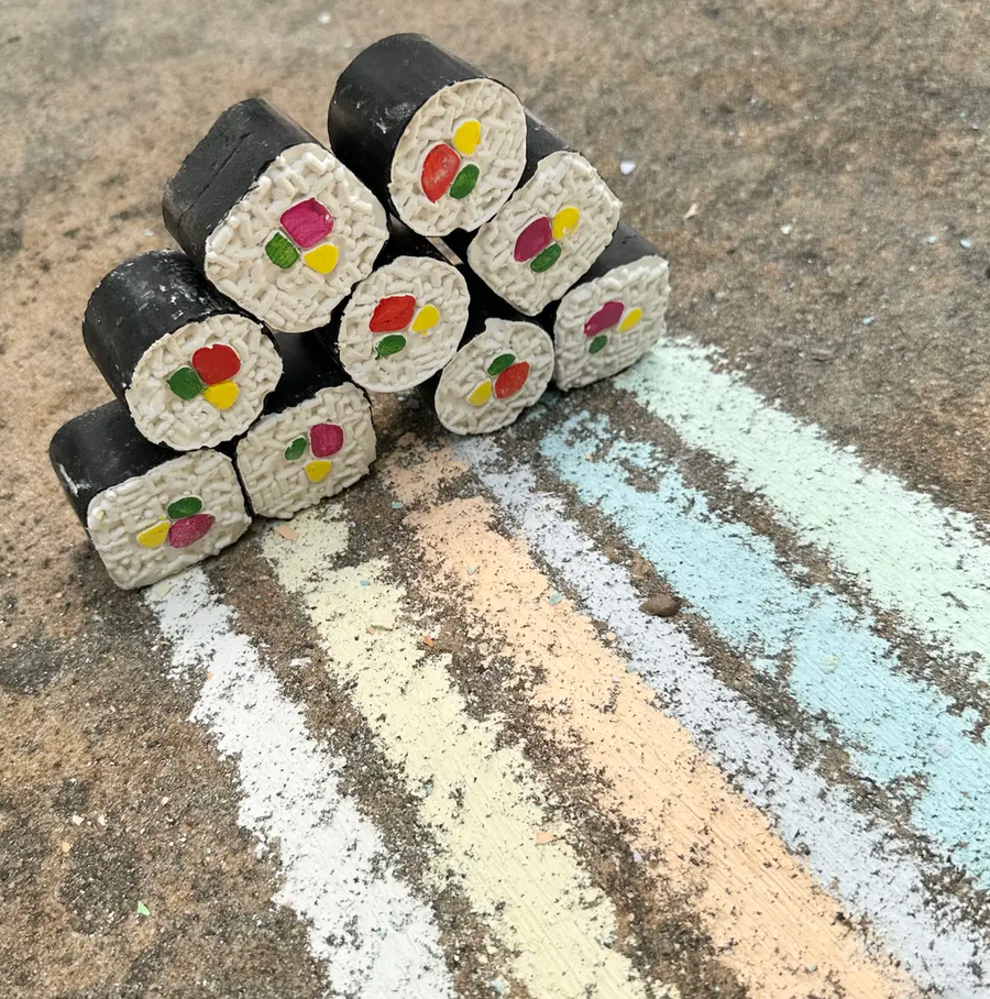 Sushi Maki Roll Sidewalk Chalk