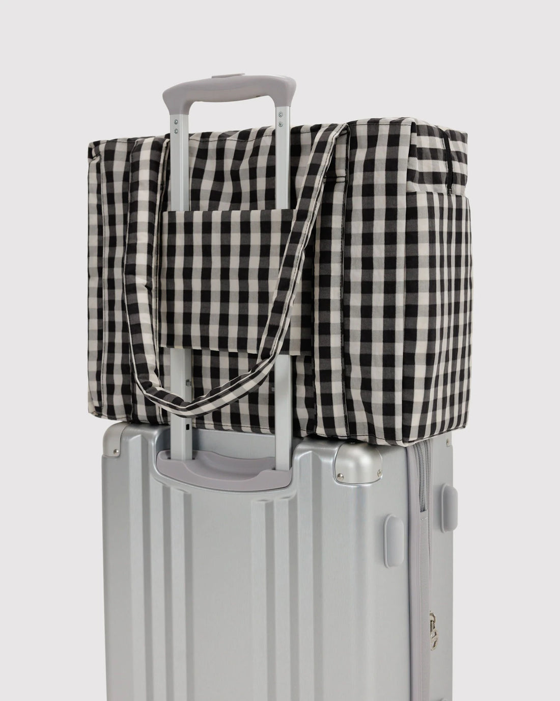 Small Cloud Carry-On Bag - Black and Cream GIngham