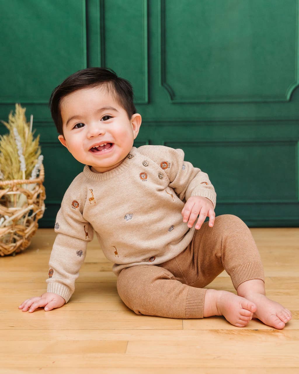 Safari Animal Embroidered Pullover