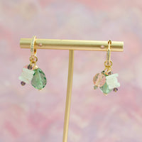 Green & Pink Moonstone Earrings