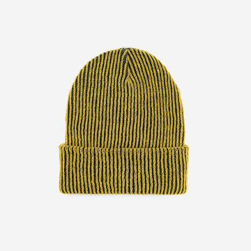 Rib Knit Beanie - Golden Olive Navy