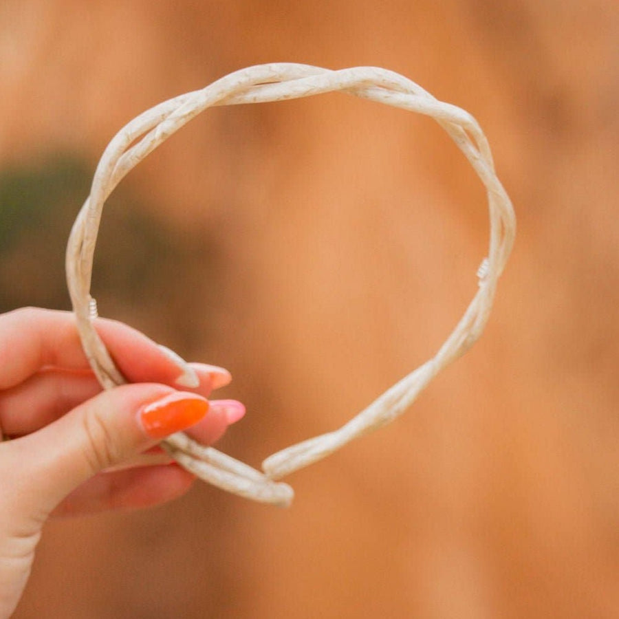 Cream Acetate Braided Headband