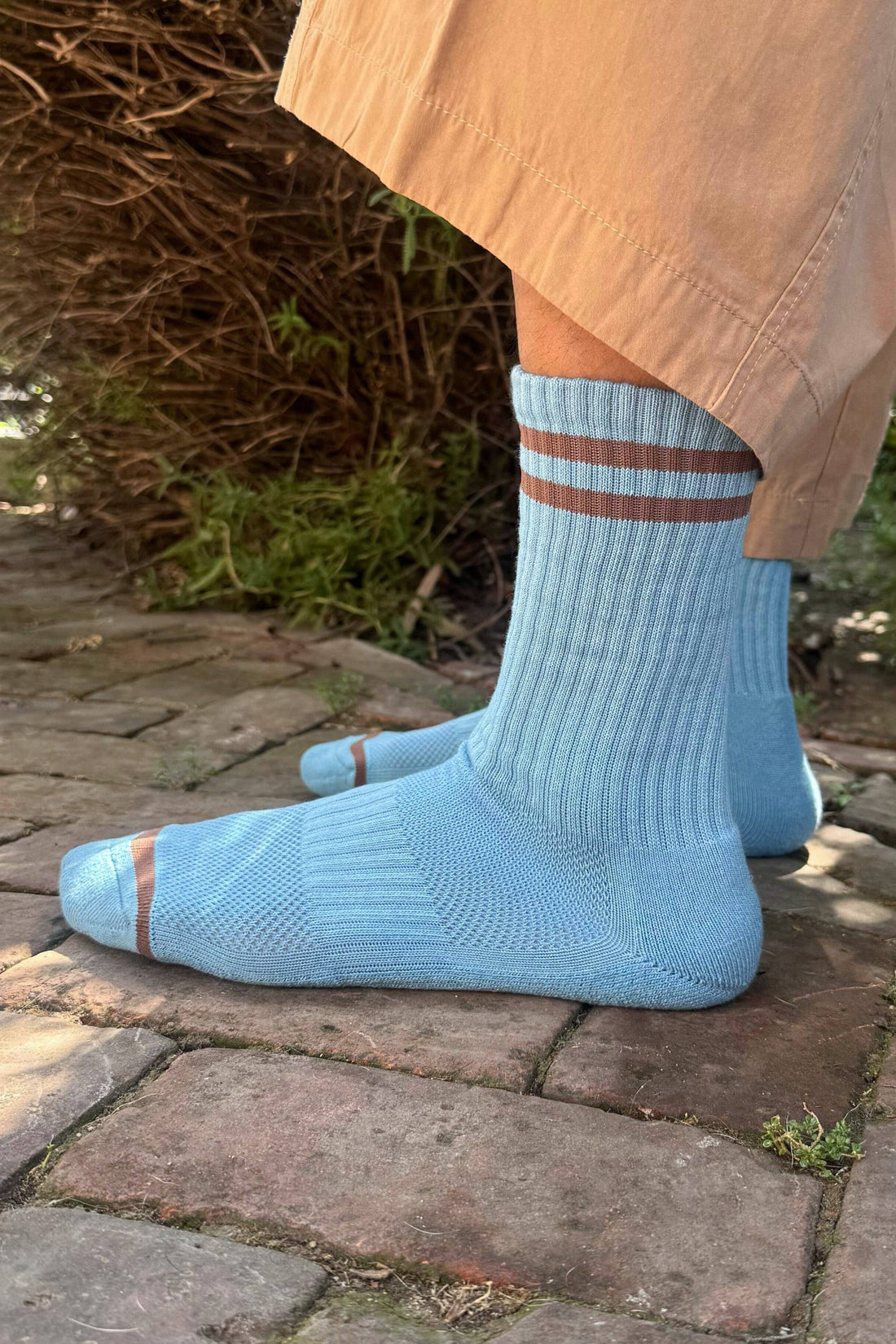 Extended Boyfriend Men's Socks - Powder Blue