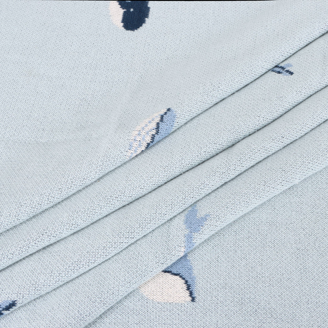 Organic Knit Baby Blanket - Whales