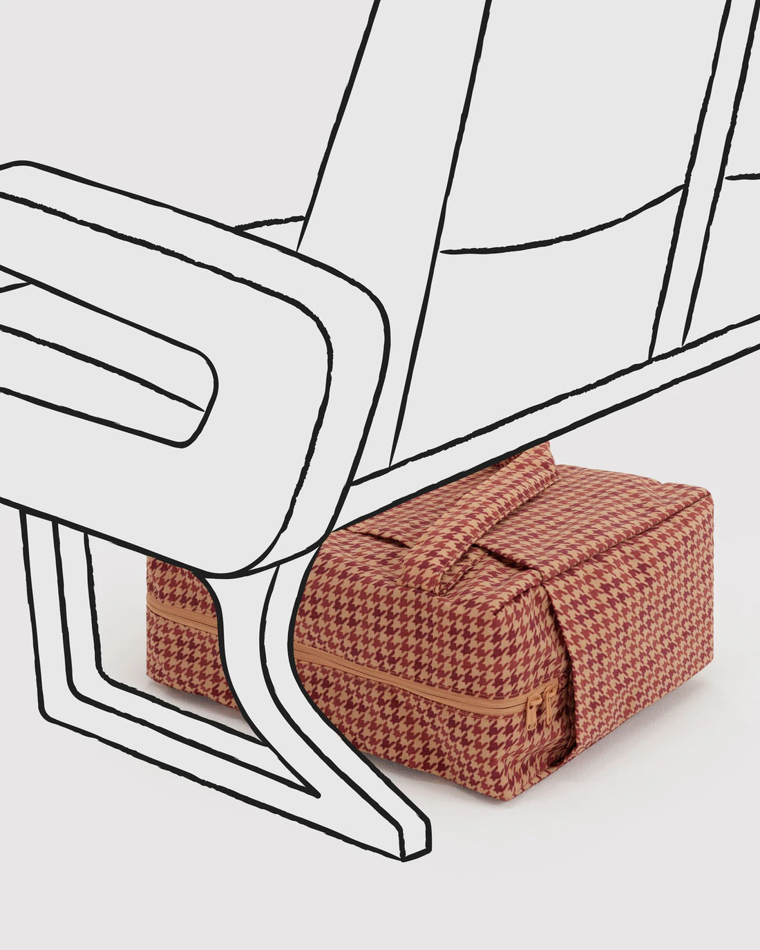 Small Cloud Carry-On Bag - Tan Houndstooth