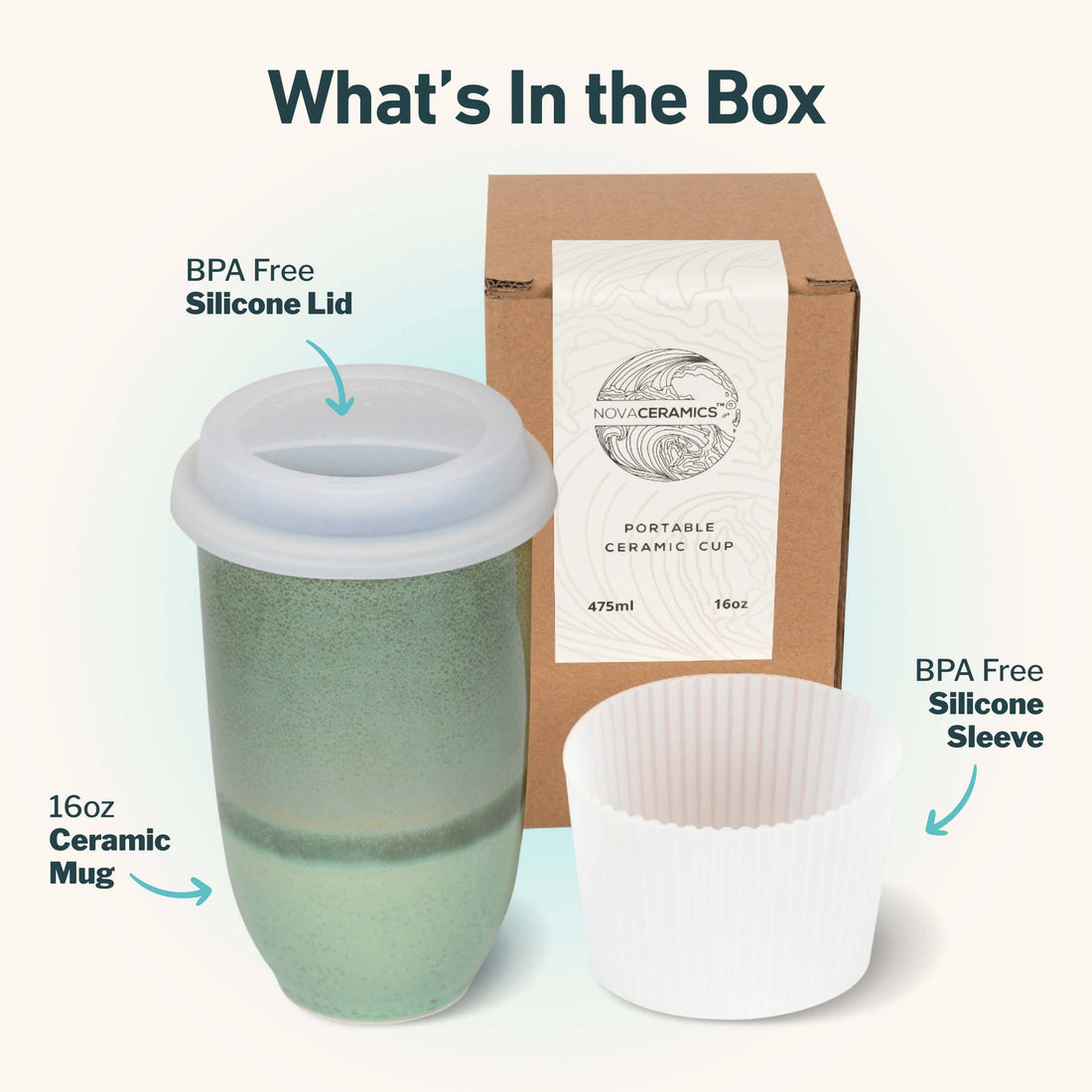 Emerald Ceramic Travel Mug - 16 oz