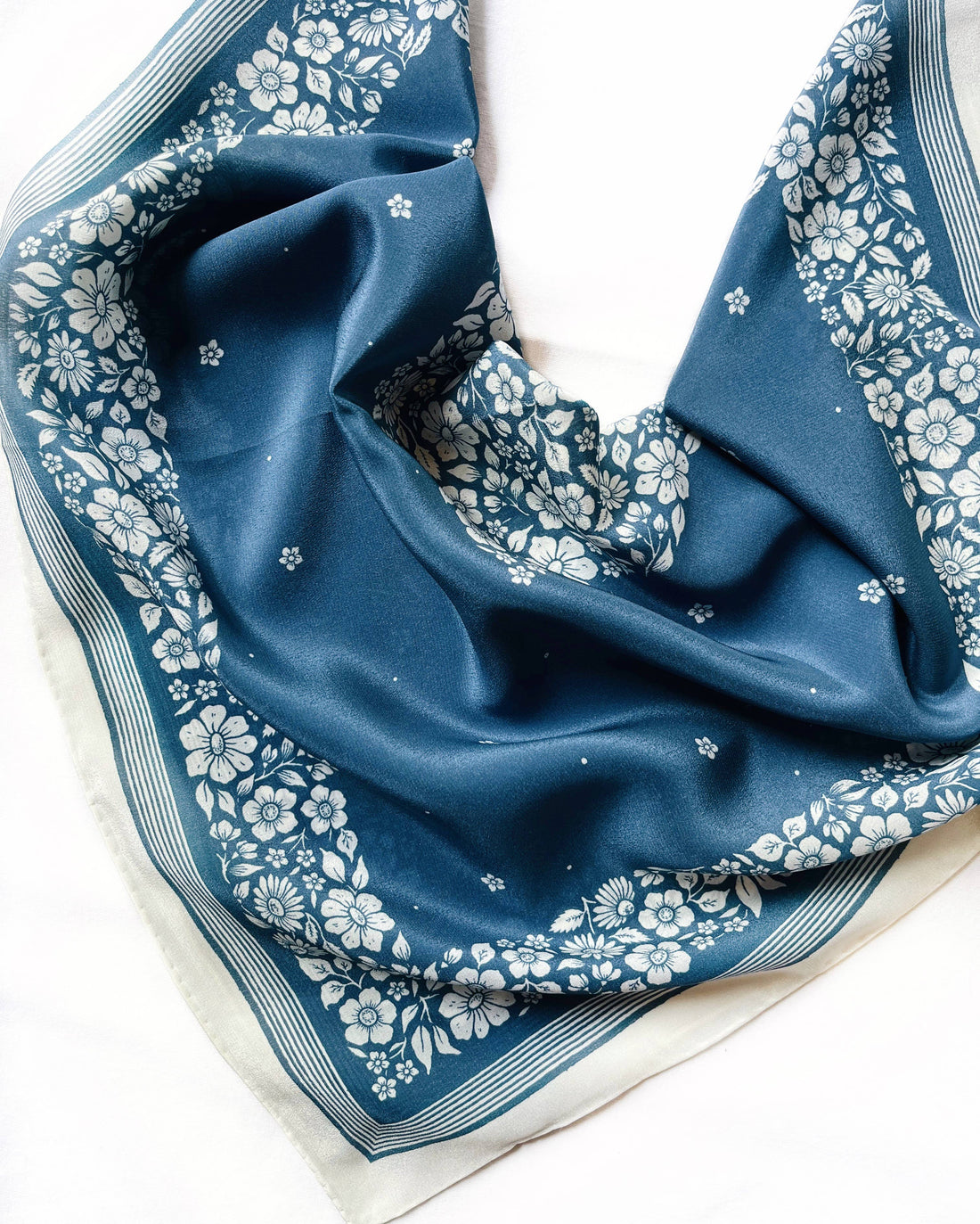 Santorini Floral Silk Bandana