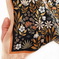 Midnight Garden Floral Silk Bandana