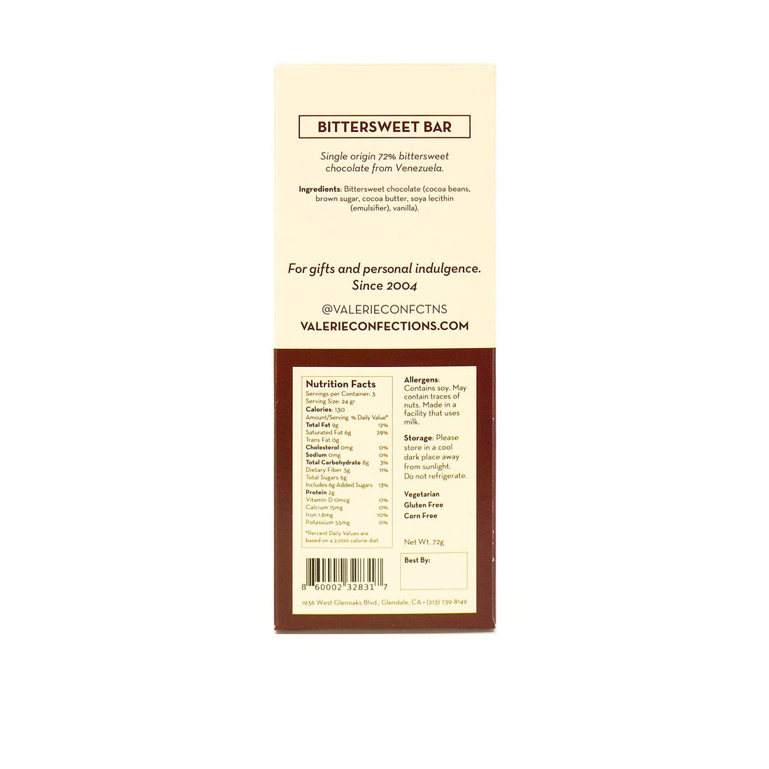 72% Single-Origin Venezuelan Dark Chocolate Bar