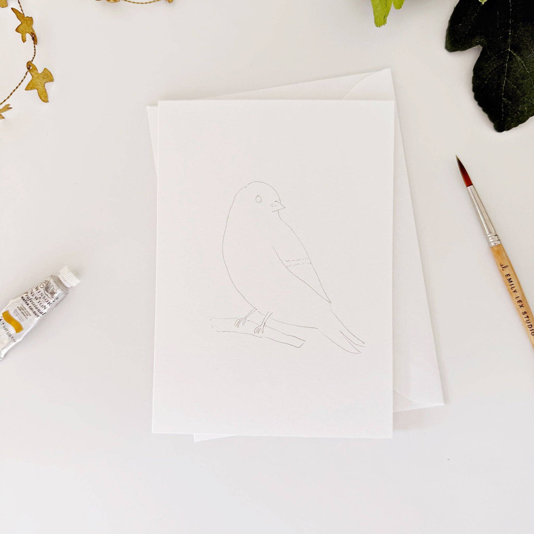 Paintable Notecards - Birds