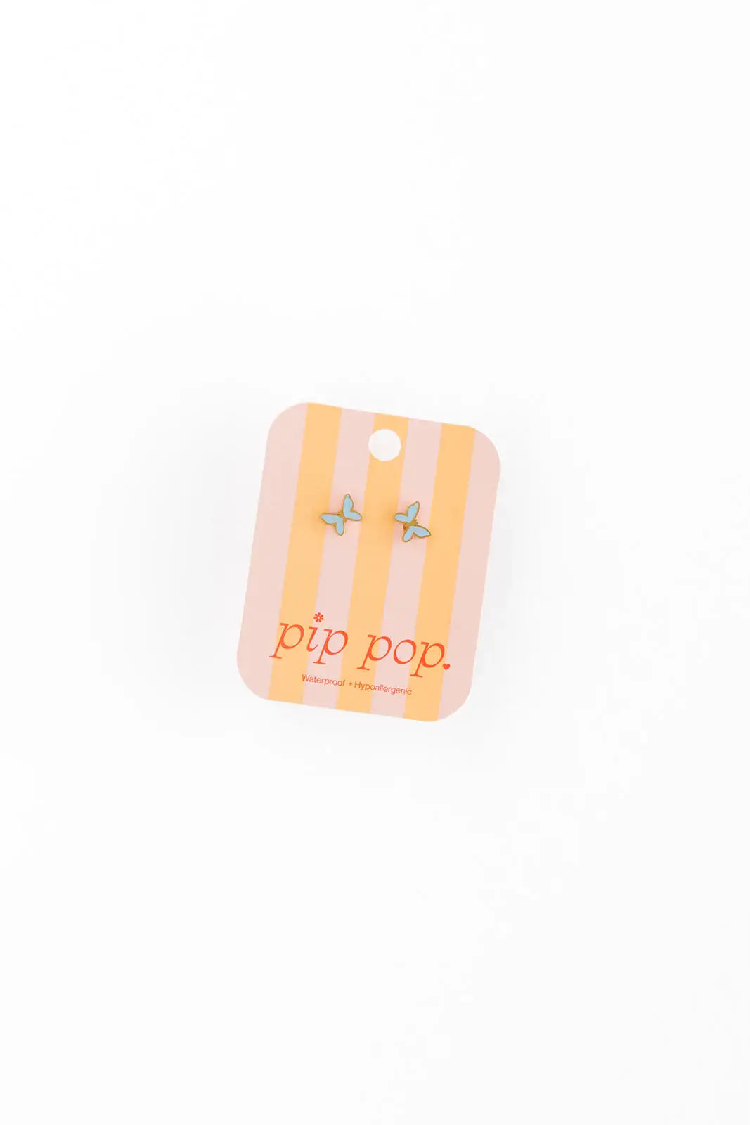 Pip Pop Post Earrings - Blue Enamel Butterfly Stud
