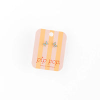 Pip Pop Post Earrings - Blue Enamel Butterfly Stud