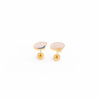 Pip Pop Post Earrings - Shell