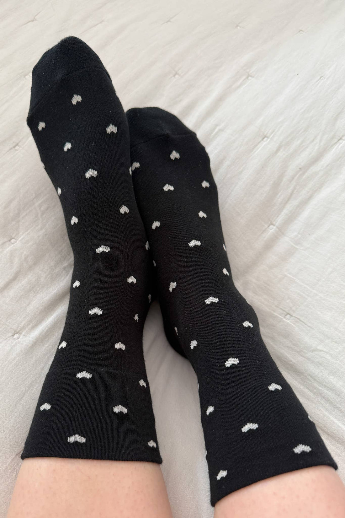 Sneaker Socks - Heart - Black / Cream