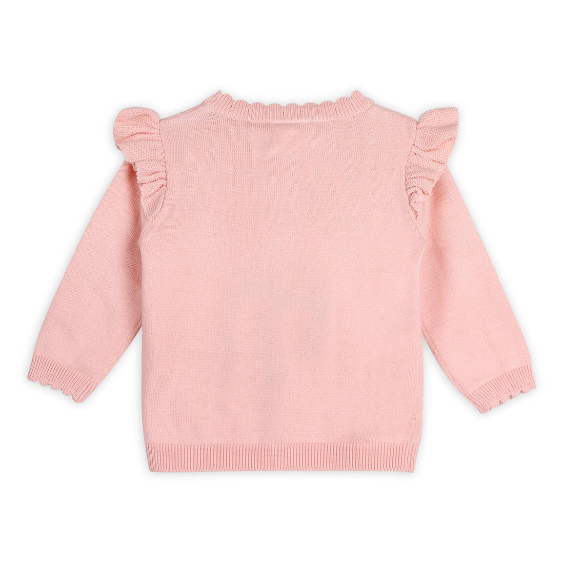 Floral Embroidered Pointelle Knit Baby Cardigan
