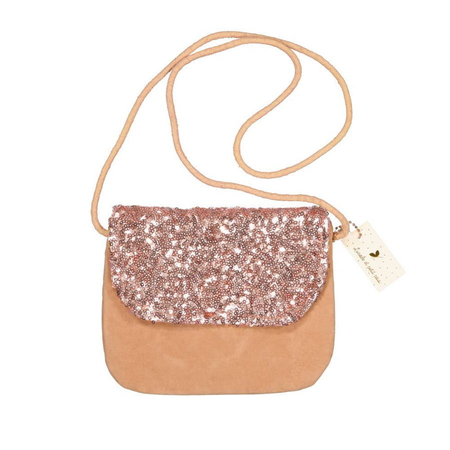 Handbag - Velvet & Pink Sequins