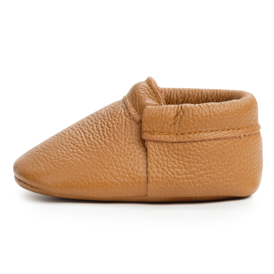 Leather Baby Moccasins - Camel