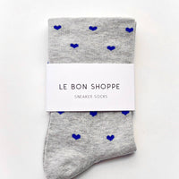 Sneaker Socks - Heart - Melange Grey / Cobalt