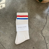 Extended Boyfriend Mens Socks - Milk