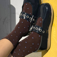 Sneaker Socks - Polka Dot Cacao/Blue