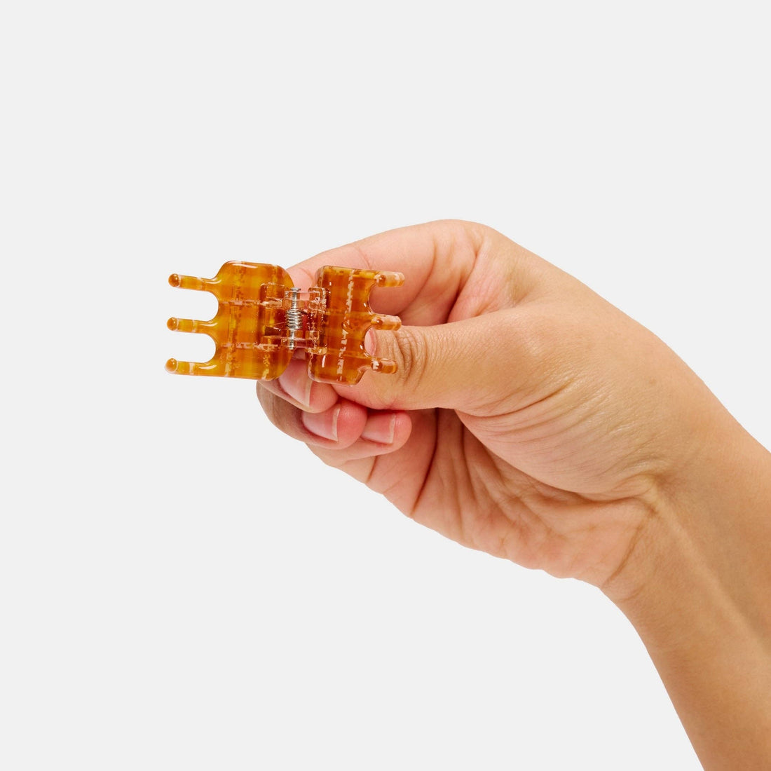 Chunks Mini Claw in Caramel Plaid