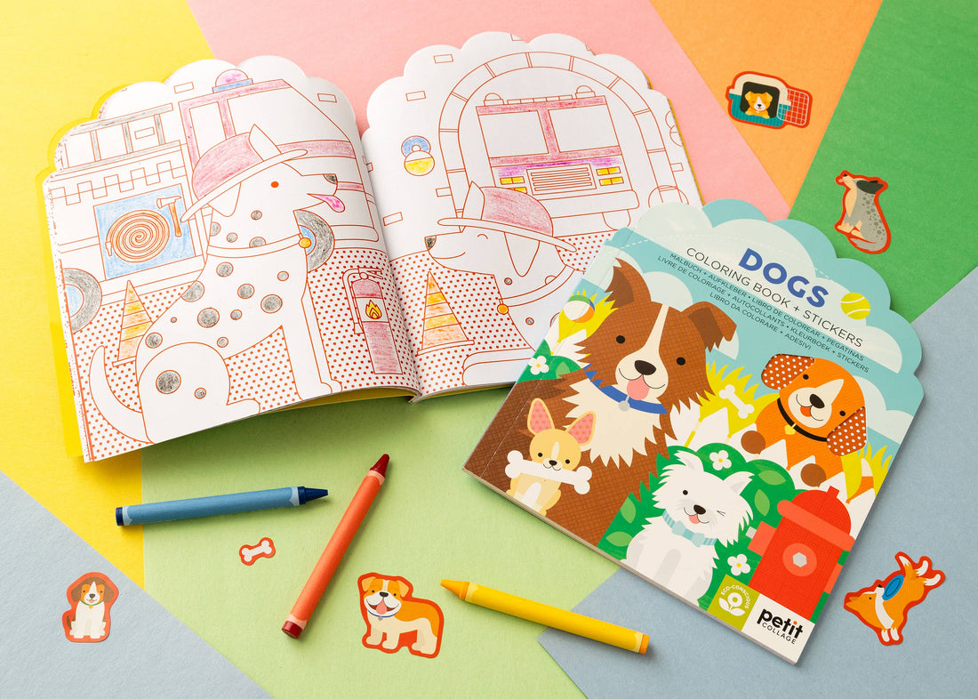Coloring Book With Stickers - Dogs
