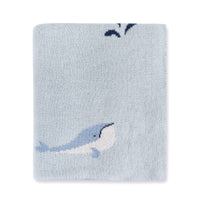 Organic Knit Baby Blanket - Whales