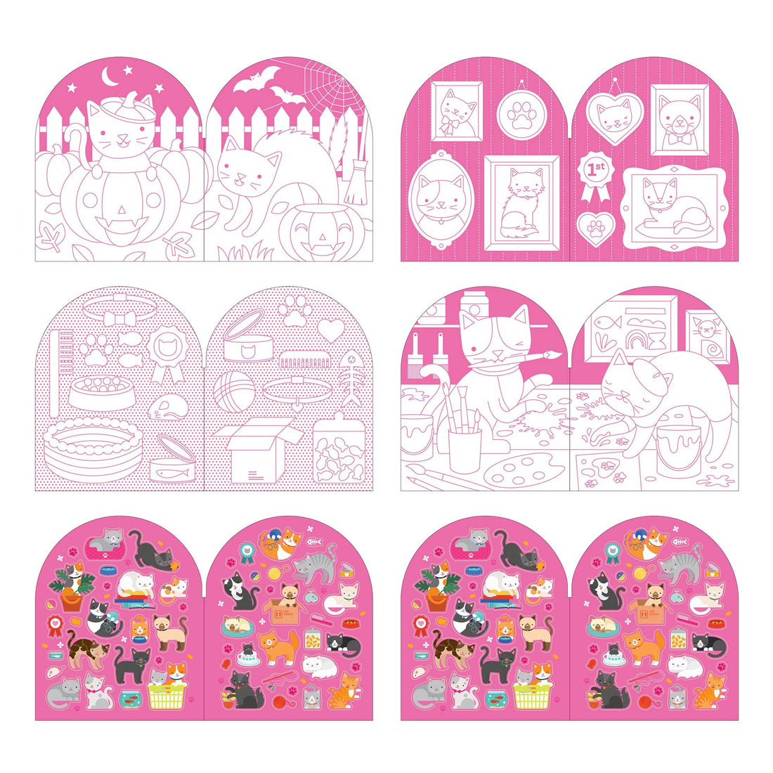 Coloring Book With Stickers - Cats